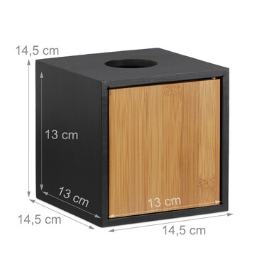 Relaxdays Cosmetic Tissue Box, Black