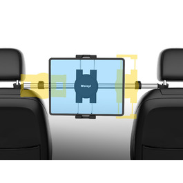 Волейі Тримач для планшета в авто, кріплення на підголівник, центральний для заднього сидіння, з алюмінієвою штангою 83 см, для Switch, iPad, Galaxy Tab, телефонів 4-12.9
