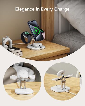 Зарядний пристрій 2 в 1 для Apple Watch та iPhone, SwanScout 709M (Білий)