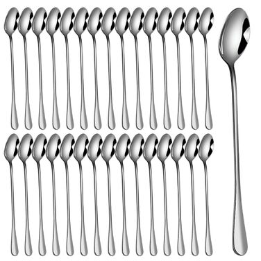 Набір ложок для лате макіато, 30 шт: ложки для кави, морозива, коктейлів та десертів (19,5 см, нержавіюча сталь)