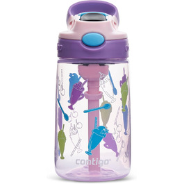 Contigo Kinder Trinkflasche Easy Clean Autospout with Straw, BPA-free durable water bottle, 100% leak-proof, easy to clean, ideal for daycare, kindergarten, school, and sports, 420 ml (Strawbery Shakes, Plastic)