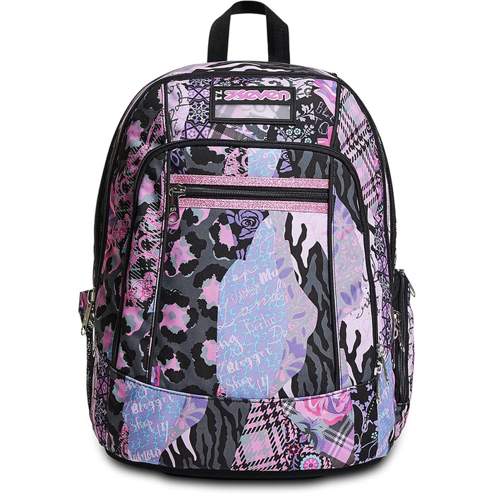 Рюкзак Seven Rucksack Advanced: для школи, університету та відпочинку. Місткий рюкзак для підлітків, дівчаток та хлопчиків з відділенням для ноутбука та кишенькою для пляшки. Кольори: рожевий, фіолетовий.