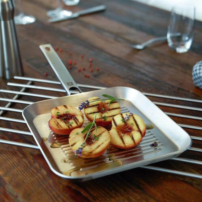 ZWILLING Plus Grill Pan, Induction-compatible, Stainless Steel, Silver, 24 x 24 cm