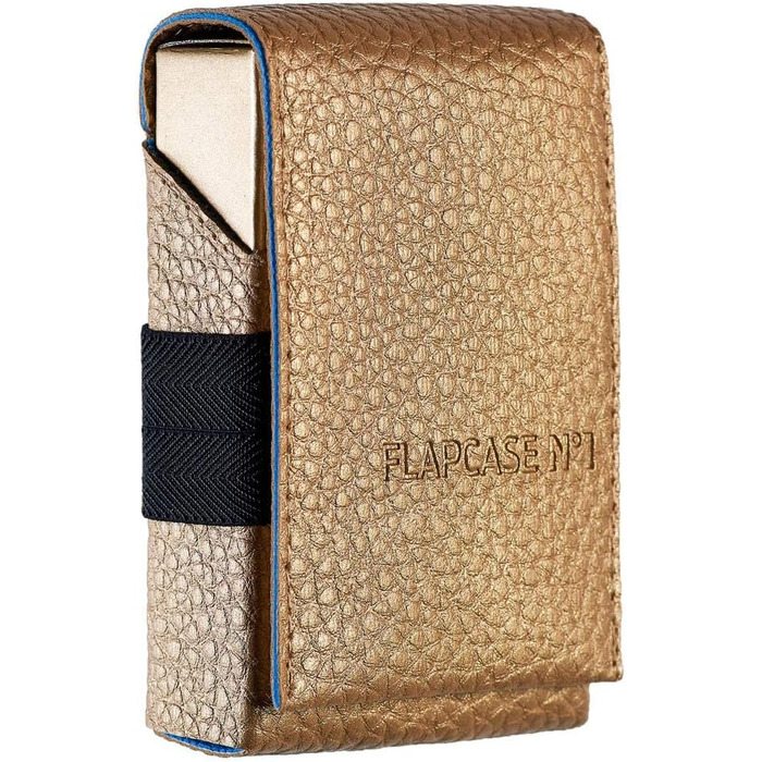 FLAPCASE No. 1 • Gold ONE • Designer cigarette case, Made in Austria, vegan leather cigarette box for 19, 20, 21 cigarette packs, regular King-Size