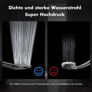 Showerhead with Filter MEKO High-Pressure Handheld Shower with 15-Layer Filtration, 1.5M Hose, 3 Spray Patterns, Water-Saving Showerhead for Removing Hard Water, Residual Chlorine, Bacteria, and Heavy Metals (Black)