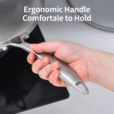 Набір сковорідок з нержавіючої сталі LOLYKITCH (3 шт.) 20.3-25.4-30.5 см, індукційне дно, для плити та духовки