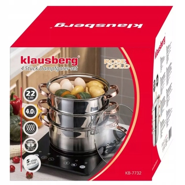 Пароварка Klausberg (набір 4 предмети), 22 см, Rose Gold KB-7732
