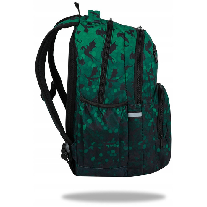 Багатовідсіковий шкільний рюкзак CoolPack, чорно-зелений, 26 л