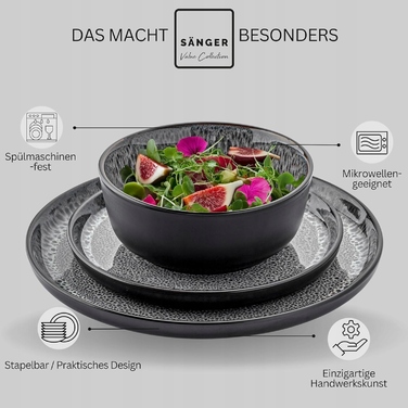 Набір керамічного посуду SÄNGER Sydney, 17 предметів, на 6 осіб