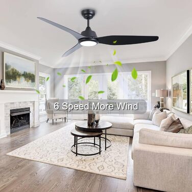 Ovlaim Стеляний вентилятор з підсвіткою та пультом дистанційного керування, Smart вентилятор, зимовий режим, DC двигун, сумісний з Alexa/Google Home, 142см (чорний)