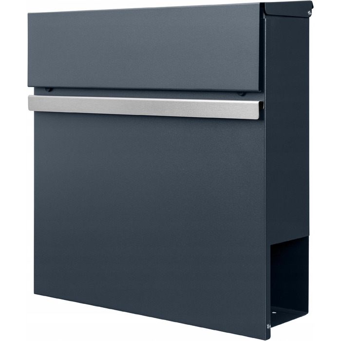 Поштова скринька настінна Anthrazit RAL 7016, велика (XXL) з можливістю гравіювання адреси та відділенням для газет