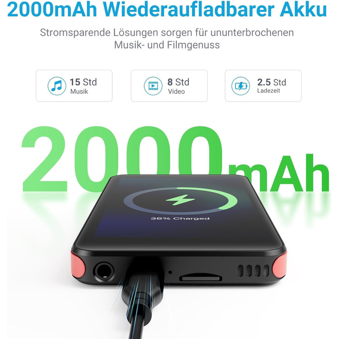 MP3 плеєр Mechen 96GB Bluetooth Android з Wi-Fi, 4.0