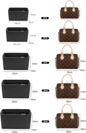 Органайзер для гаманця Lckaey Y095 чорний M для сумки Speedy 25, захисний вкладиш, сумка-вставка