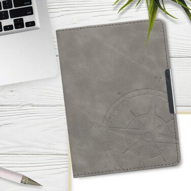 Чохол kwmobile для Tolino Vision 1/2/3/4 HD - з штучної шкіри, Kompass Vintage Grey