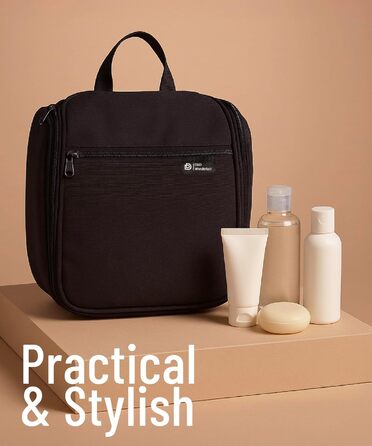 Сумка-органайзер для косметики та туалетних аксесуарів D&D - чорна, на гачку, для подорожей