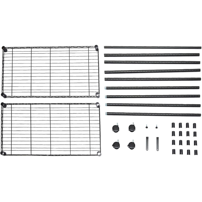 Amazon Basics Clothes Rack with Upper and Lower Shelves, Black, 91 x 45.6 x 180.2 cm