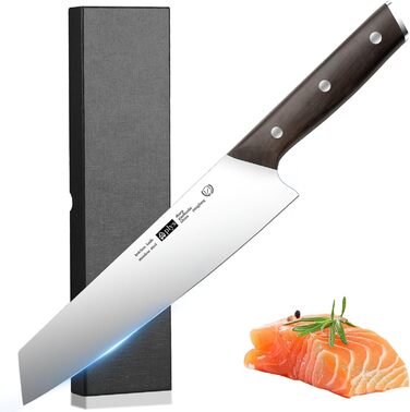 Японський ніж Kiritsuke від Plys: професійний кухарський ніж з нержавіючої сталі з дерев'яною ручкою