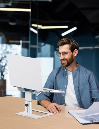 SOUNDANCE Підставка для ноутбука на стіл, регульована, ергономічна, 10-17.3 дюймів, срібна