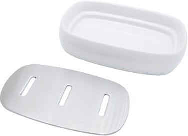 Миска для мила Lofekea з кераміки та нержавіючої сталі, двошарова мильниця для ванної та душу