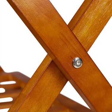 Relaxdays Folding Luggage Rack, Wooden Luggage Stool, HBT: 54.5 x 66 x 44.5 cm, 2 Shelves, Hotel Luggage Storage, white, 10029975_49 (Natural)