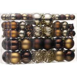 100 прикрас на ялинку Valery Madelyn Bronze - ялинкові кулі з підвісками, подарунковий набір