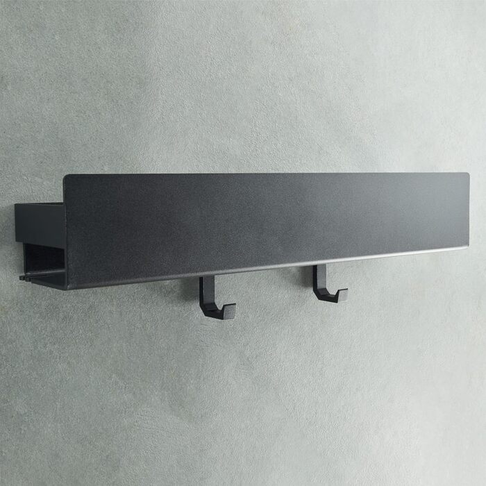 Designfabrik Hamburg Shower Shelf without Drilling | Bathroom Organizer | Shower Shelf without Drilling | Bathroom Shelf | Hanging Shelf | Wall Shelf | Self-Adhesive Shower Basket | Shower Shelf Black 42 cm