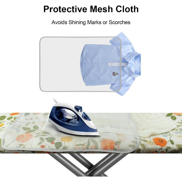 Покриття для прасувальної дошки Philorn 120x40 см для парогенератора, з тепловим відбиттям та функцією швидкої прасування, з сіткою та гумкою, підходить для прасувальних дошок 38-45 см x 130-140 см (світло-зелений)