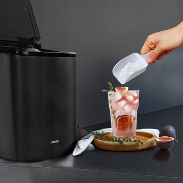 Льодогенератор EBERG чорний, швидкий та ефективний, 160 Вт, 12 кг