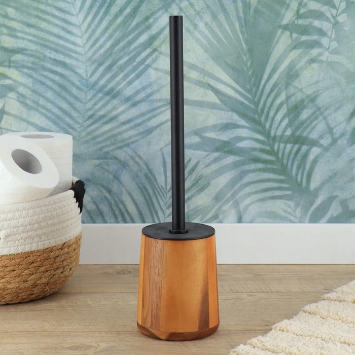Декоративний ергономічний йоржик для туалету Acacia з натурального дерева акації, 37,5 см