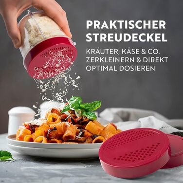 GOURMETmaxx Mr. Magic: Блендер для смузі та шейків 400W | Комплект з насадкою, чашею 500мл та кришкою To Go | Срібно-червоний | 4-в-1