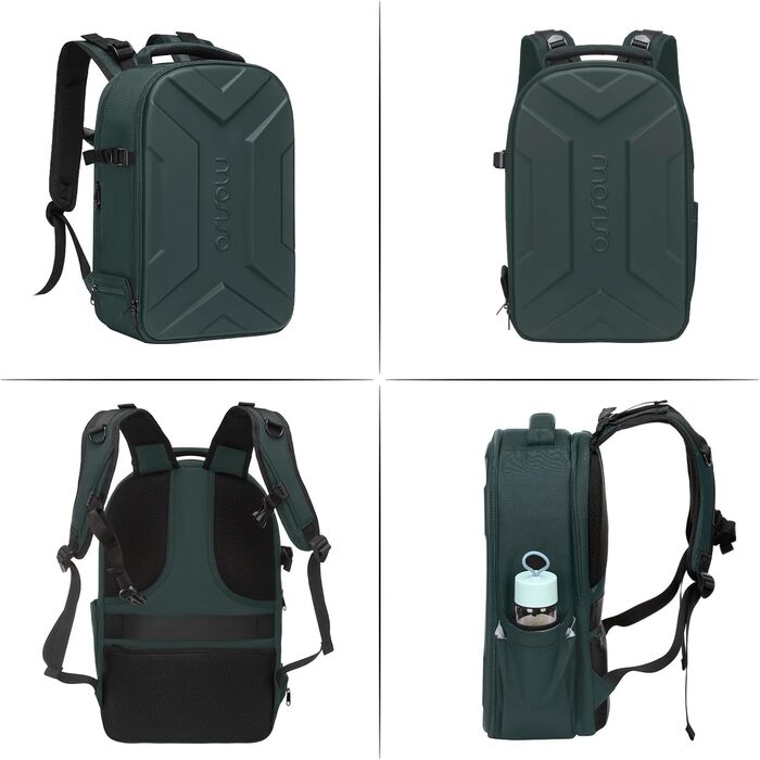 MOSISO Рюкзак для камери, фотосумка для DSLR/зеркальної камери, водонепроникний, з кріпленням для штатива, відділення для ноутбука 15-16 дюймів, сумісний з Canon/Nikon/Sony, смарагдово-зелений (L)