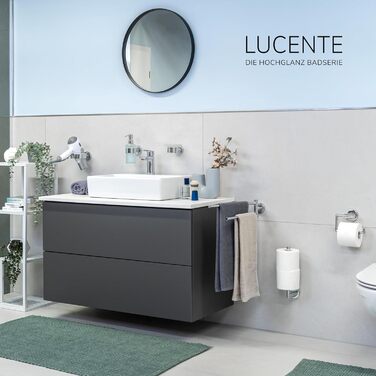 Тримач для мила Bremermann Lucente - скляний та нержавіючий, для ванної та душу, з можливістю кріплення на клей або свердління