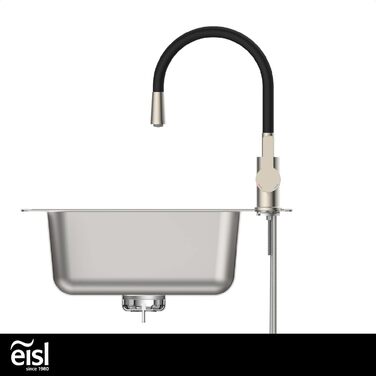 Гнучкий кухонний змішувач EISL Flexo з нержавіючої сталі/чорний, NI186FLNIB, 360° обертання, Soft-Touch шланг