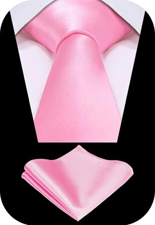 Набір краваток Tie G U Style (5 шт.) у подарунковій коробці: однотонні краватки, сатинова метелик, кишеньковий хустинка, реверс, краваткові застібки (рожевий)