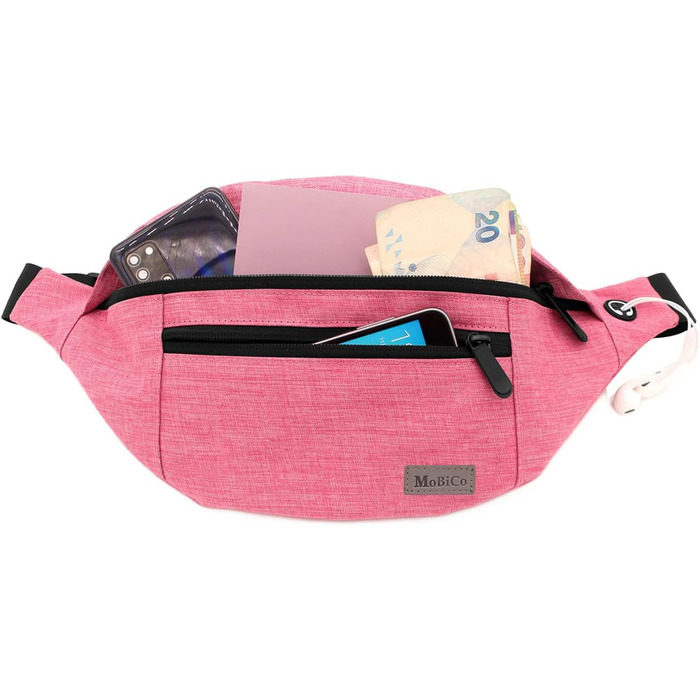 Спортивна поясна сумка на пояс для чоловіків та жінок, водонепроникна, для бігу, кемпінгу, тренувань, велосипеда, рожевого кольору