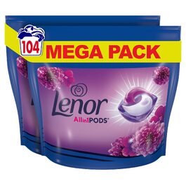 Капсули для прання Lenor All-in-1 Color для кольорових речей, Amethyst Blütentraum, 104 прань