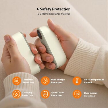 Електричний грієчка для рук SUPPOU з LED-ліхтариком, 5000mAh, 2 шт. - для активного відпочинку та спорту