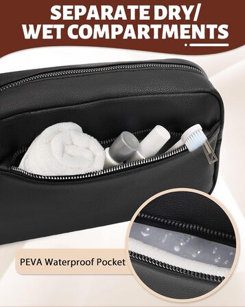 Чоловіча/Жіноча дорожня косметичка, валізка, сумка для туалетних аксесуарів 24x14x7 см (Чорний)