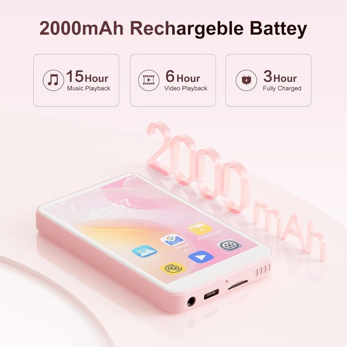 MP3 плеєр Oilsky 80GB з Bluetooth, WiFi, Android 9.0, 4