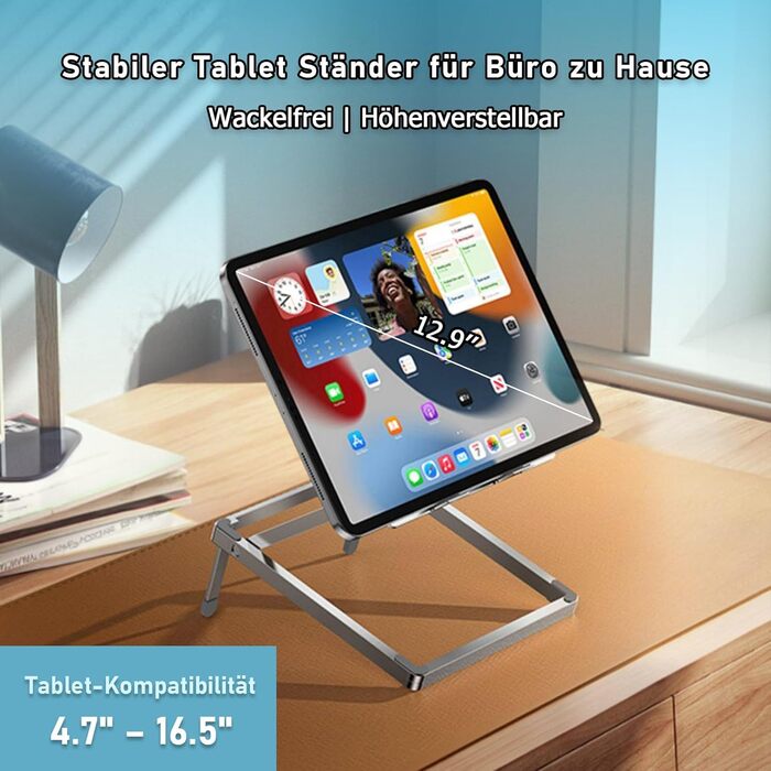 Алюмінієва підставка для iPad та планшетів (4.7–16.5