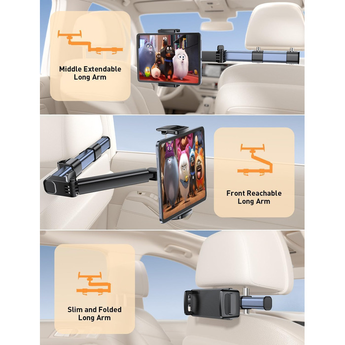 Тримач для планшета TRYONE в авто, кріплення на підголівник