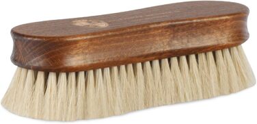 Langer & Messmer 4-Piece Shoe Brush Set made of Horsehair for professional shoe care of smooth leather shoes - includes polishing brushes and cream brushes (5-piece set, Premium)