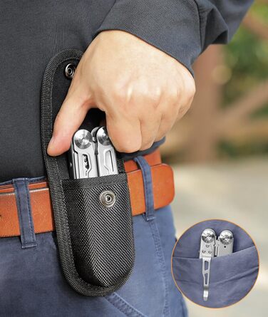 Мультитул 14 в 1 з нержавіючої сталі з кейсом: плоскогубці, ніж, пилка, викрутки для чоловіків. Ідеальний для кемпінгу, ремонту та подорожей