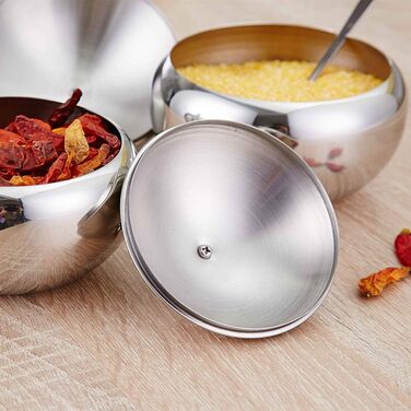 Контейнер для цукру та спецій з нержавіючої сталі SUS304 з кришкою та ложкою