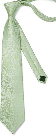 Набір краватки та кишенькового хустинки Enlision для чоловіків (світло-зелений, універсальний розмір) з краватковою кліпсою та нагрудними краватками