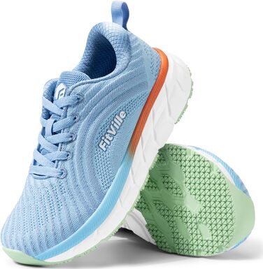 Жіночі кросівки для бігу FitVille широкі, дихаючі, спортивні, легкі, зручні для ходьби, блакитні, розмір 39 EU