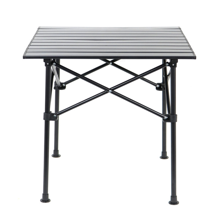 Ондіс24 Складаний столик для кемпінгу, саду та пікніків з алюмінію, 57,5 x 59 x 57 см, 50 кг, Антрацит