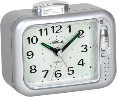 Atlanta Senior Alarm Clock Bell Clock Loud Analog Silver 1942-19