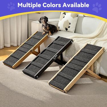 Pawaboo Рампа для собак, дерев'яна, регульована висота, до 143lbs, 80x30см, горіх