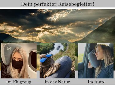 Zenft Travel Pillow – Outdoor Cushion, Travel Pillow, extra soft, Inflatable Head Pillow – Cushion for Camping Equipment, Backpacking, Car, Train, Picnic, Beach – Optimal for Vacation and Travel